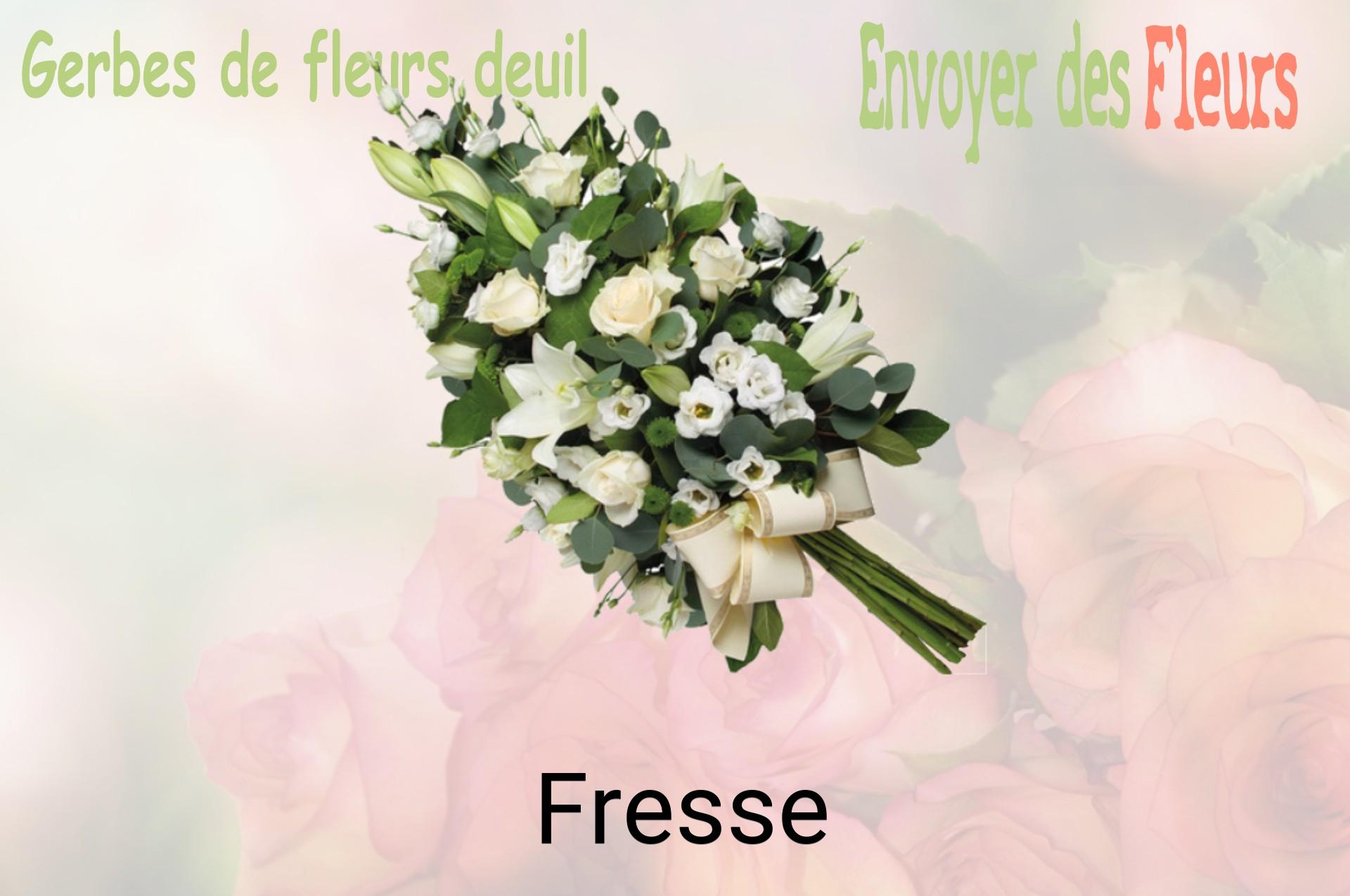 Gerbe de fleurs de deuil livrée à Fresse